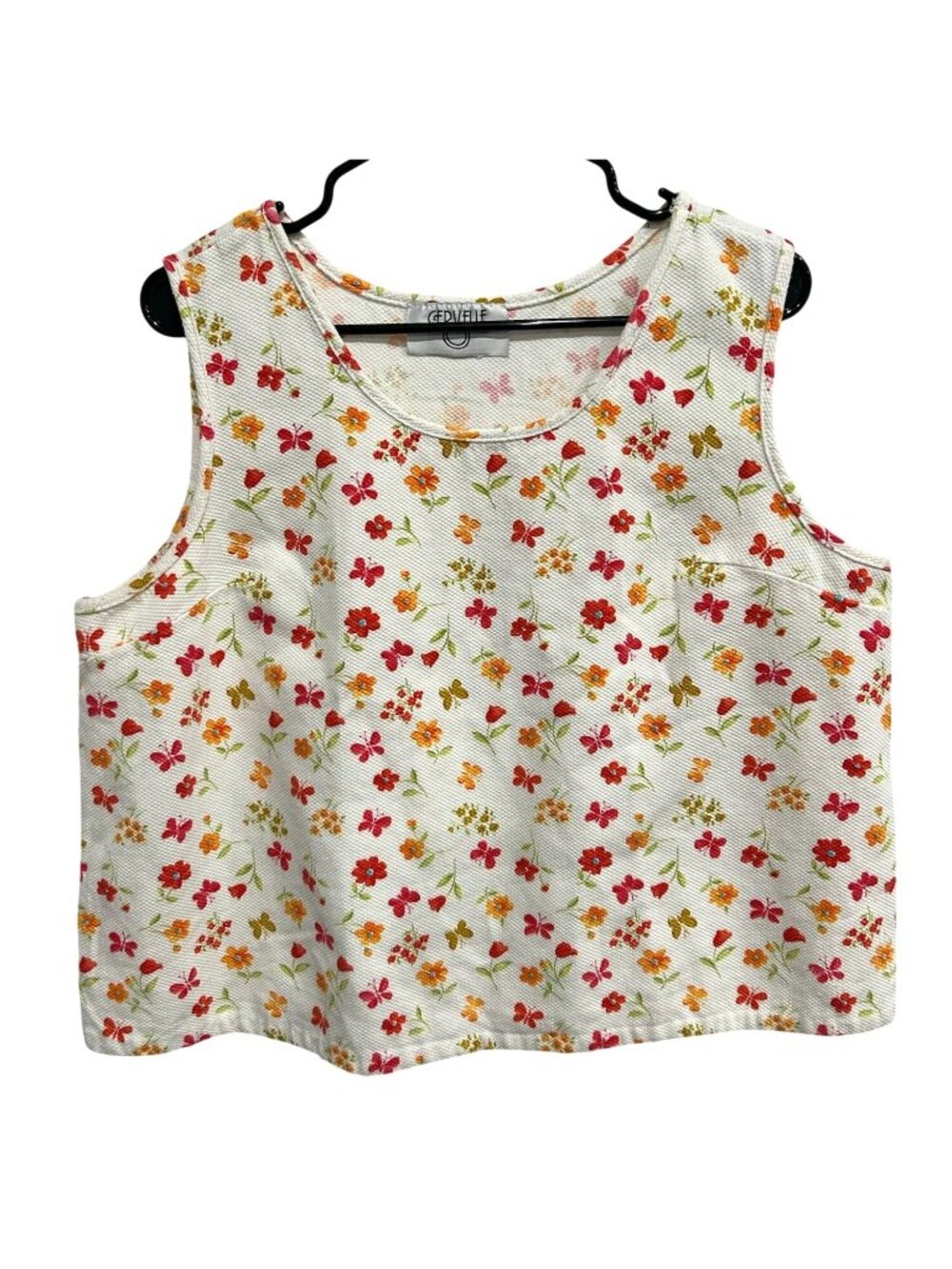 Cervelle 2X Multicolor Floral Sleeveless Top Butterflies Cotton Naturecore Boho